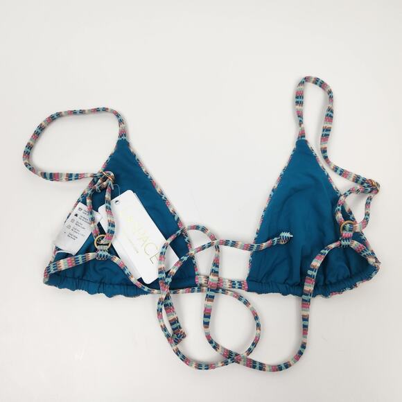L*Space Brittany Triangle Bikini Top Striped Size Small NWT - Picture 5 of 7